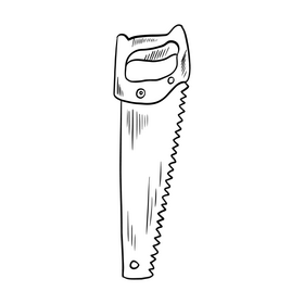 Hand saw black and white clipart vector free download