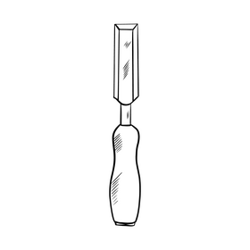 Chisel black and white clipart