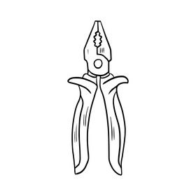 Pliers black and white clipart