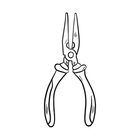 Pliers black and white clipart