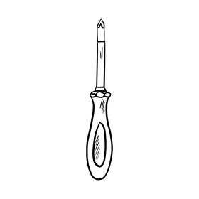 Screwdriver black and white clipart