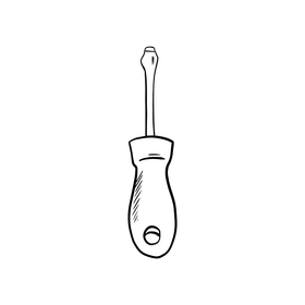 Screwdriver black and white clipart