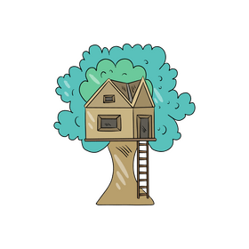 Tree house cartoon clipart