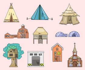 Residential buildings, houses vector