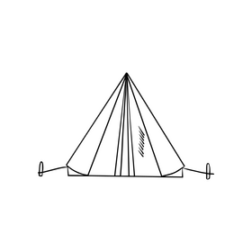 Tent black and white clipart
