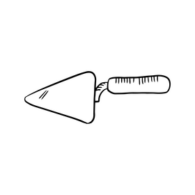 Trowel black and white clipart