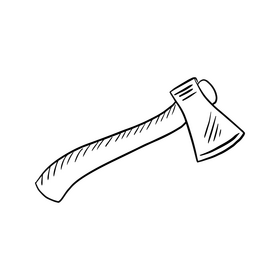 Ax black and white clipart