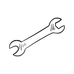 Wrench black and white clipart