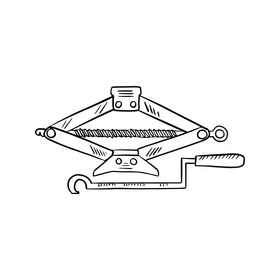 Rhombic jack cartoon black and white clipart