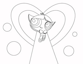 Powerpuff Girls black and white vector