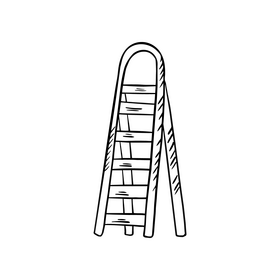 Ladder black and white clipart