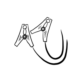 Crocodile clip black and white clipart