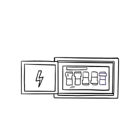 Circuit breaker black and white clipart
