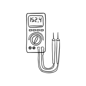 Voltmeter black and white clipart