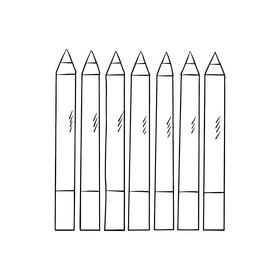 Colored pencils black and white clipart