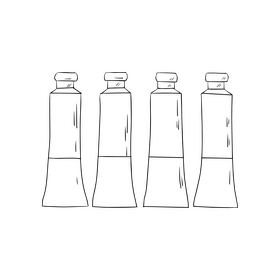 Paint tubes black and white clipart