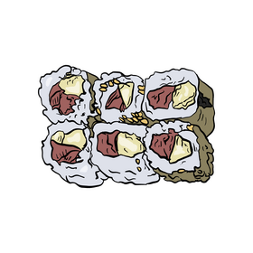 Sushi rolls cartoon clipart