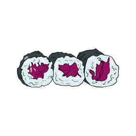 Sushi rolls cartoon clipart