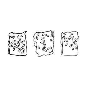 Sushi rolls cartoon black and white clipart