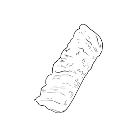 Sushi roll black and white clipart
