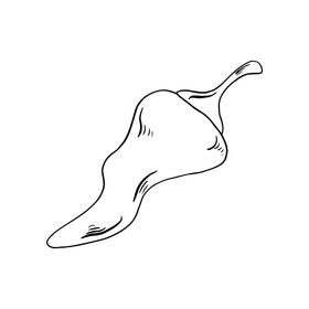 Mexican chili pepper black and white clipart