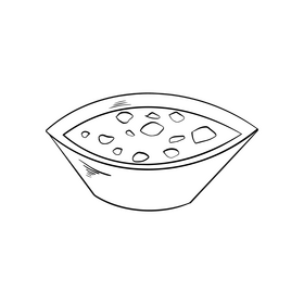 Mexican soup illustration black and white clipart