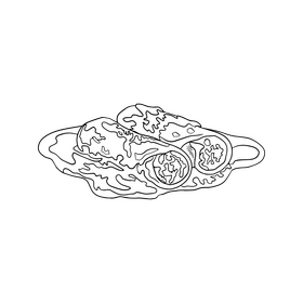 Pancakes black and white clipart