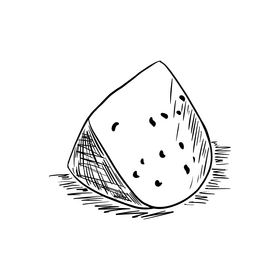 Cheese drawing black and white clipart