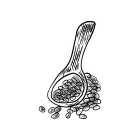 Beans black and white clipart