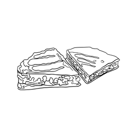 Sandwiches black and white clipart