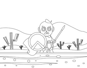 Spartan baby black and white vector
