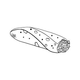Shawarma cartoon black and white clipart