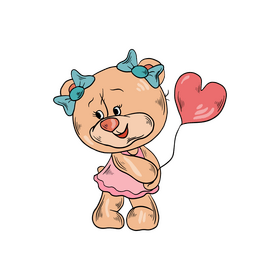 Cute teddy bear illustration clipart
