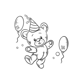 Teddy bear black and white clipart free download