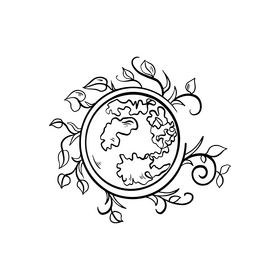Green eco earth black and white clipart