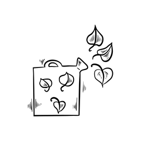 Eco fuel cartoon black and white clipart