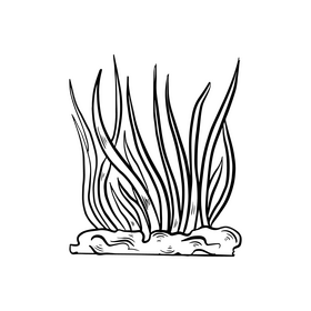 Grass cartoon black and white clipart