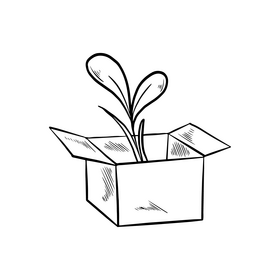 Eco packaging black and white clipart