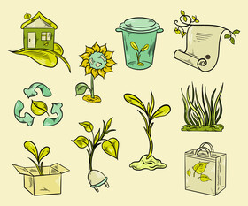 Ecology cartoon set vector