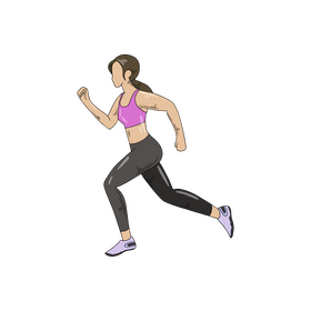 Girl running illustration clipart