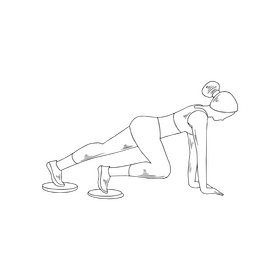 Fitness girl training black and white clipart