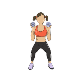 Cartoon girl training clipart