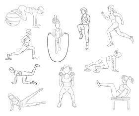 Free gymnastics cartoon black and white vector