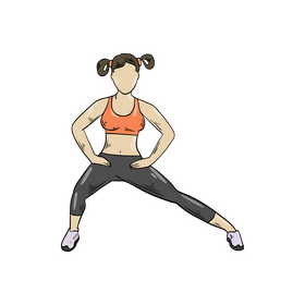 Free girl doing gymnastics clipart