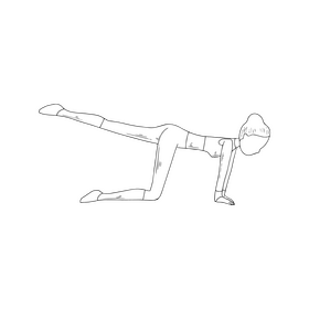 Girl doing gymnastics cartoon black and white clipart