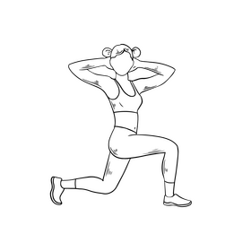 Free girl doing gymnastics black and white clipart