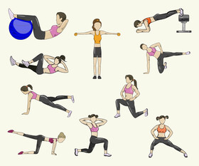 Girl doing gymnastics drawing vector
