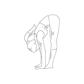 Cartoon girl doing gymnastics black and white clipart