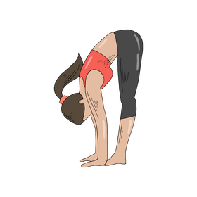 Cartoon girl doing gymnastics clipart vector free download