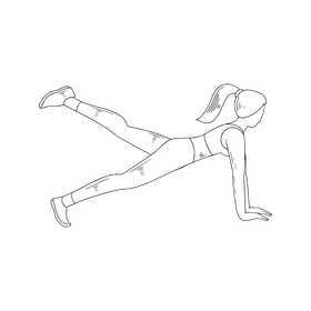 Cartoon girl doing gymnastics black and white clipart